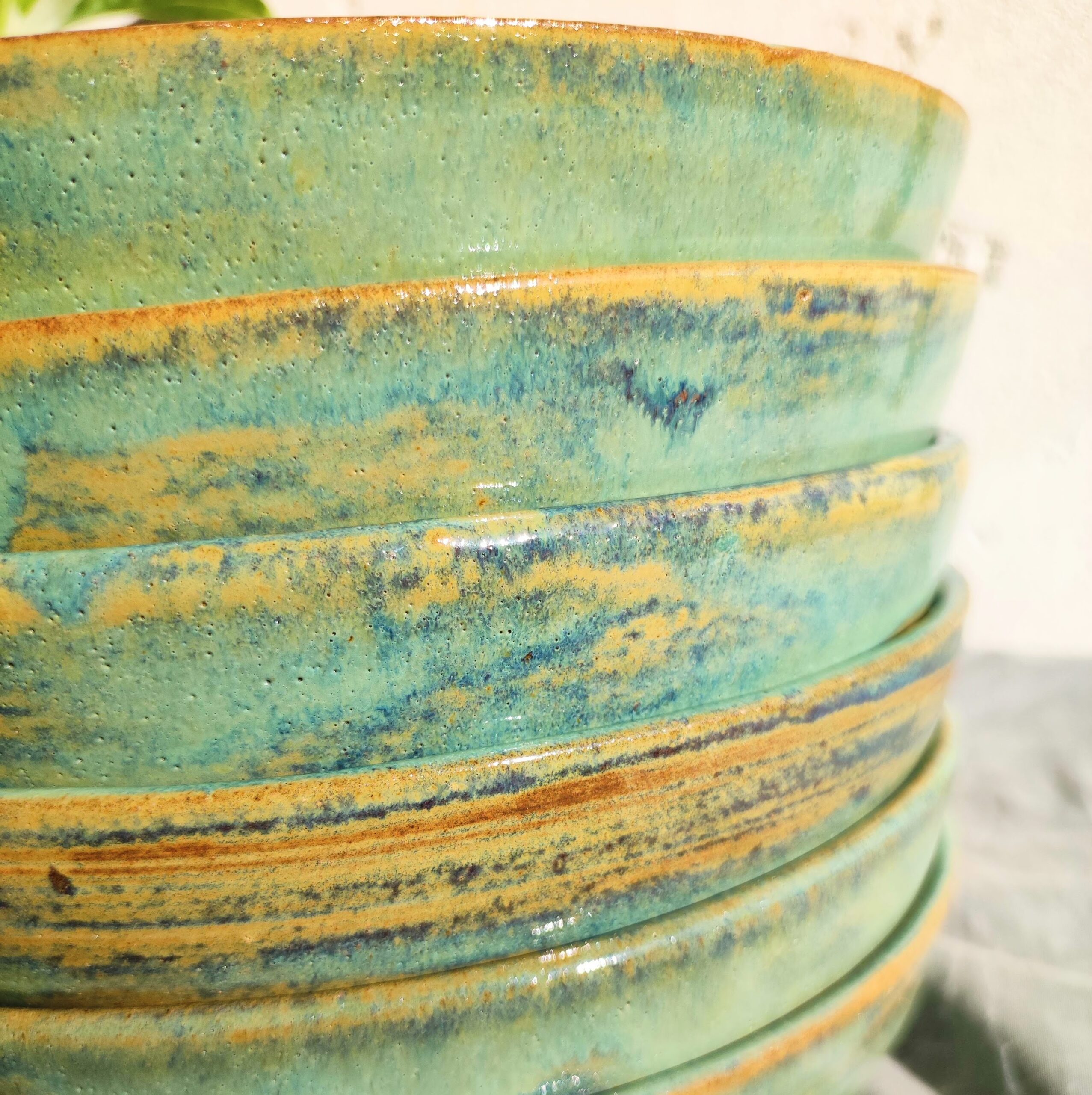 Assiettes à pattes ⌀21 - Set de 6 - "Green aura" – Image 5