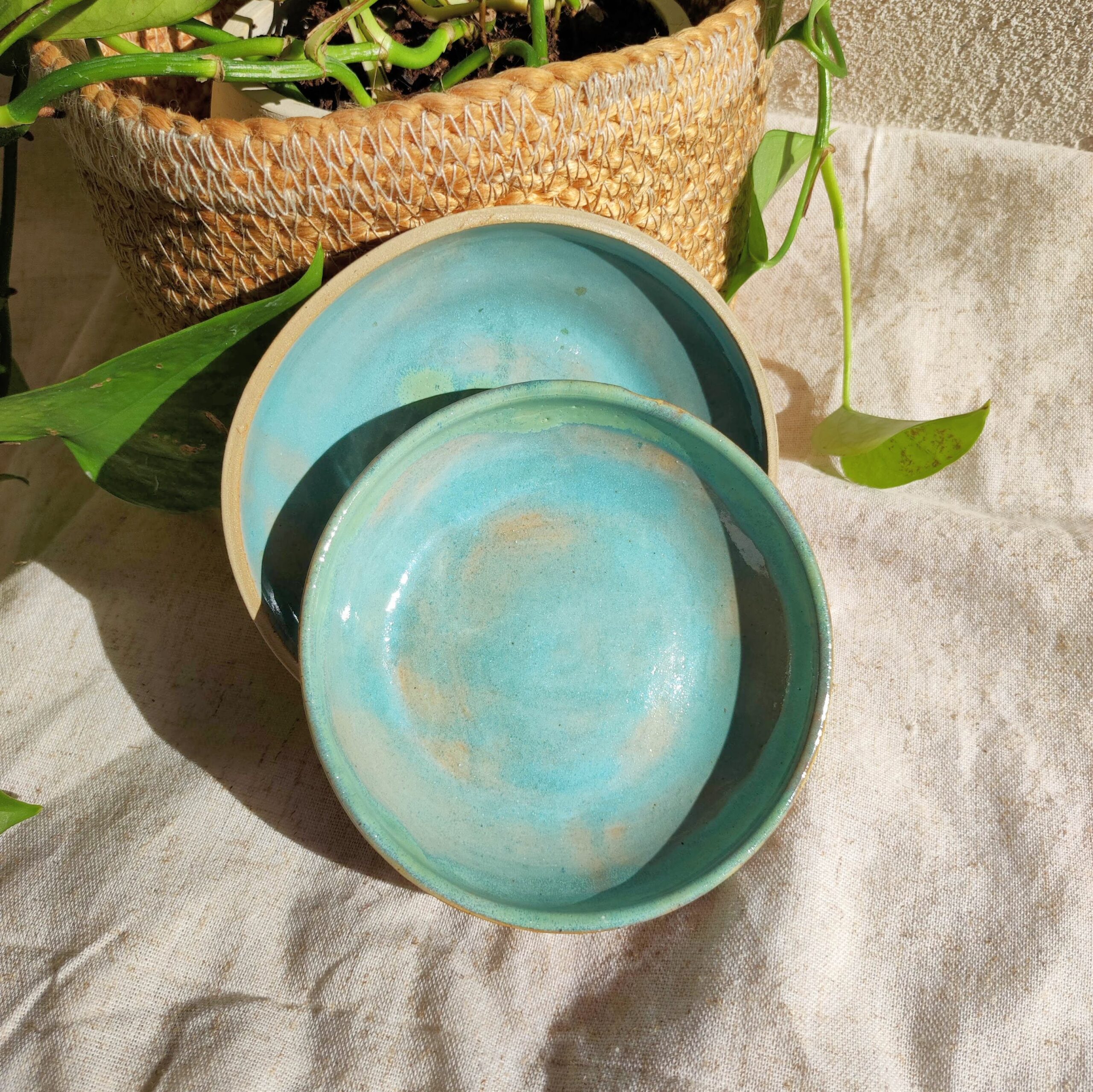 Petites coupelles - Lot de 2 - "Blue lagon"